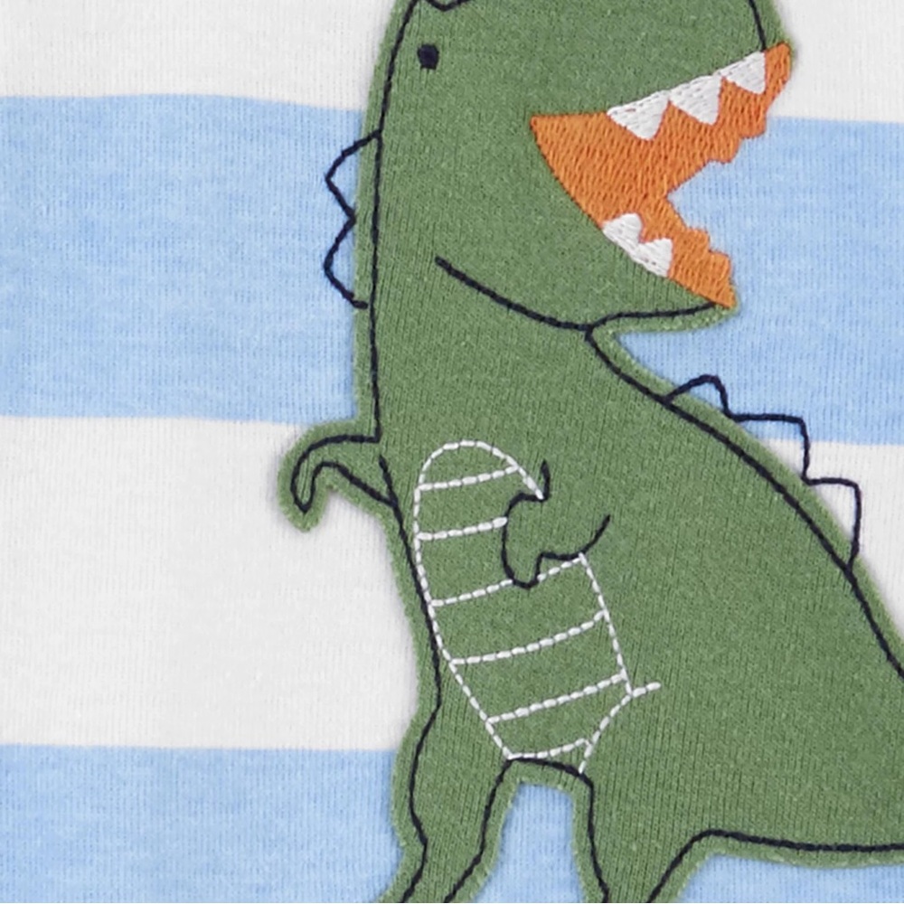 Carters 4t Dinosaur Striped Baby footie pajamas pjs - Picture 7 of 7